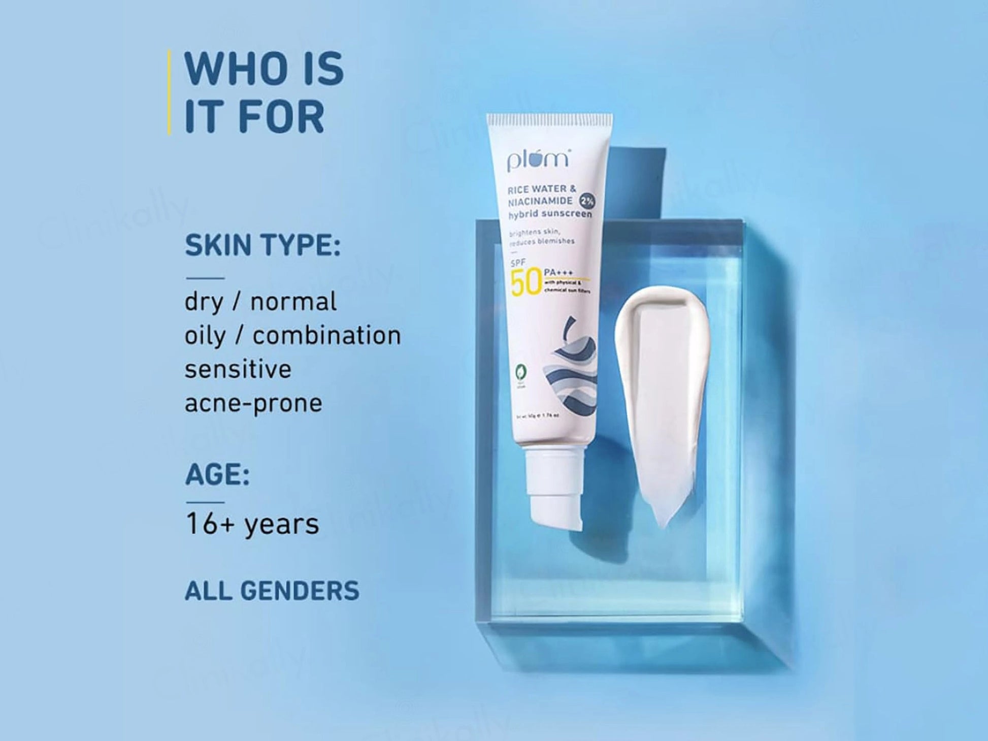 Plum 2 Percent Niacinamide Hybrid Sunscreen With Rice Water SPF 50 PA