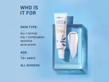 Plum 2 Percent Niacinamide Hybrid Sunscreen With Rice Water SPF 50 PA