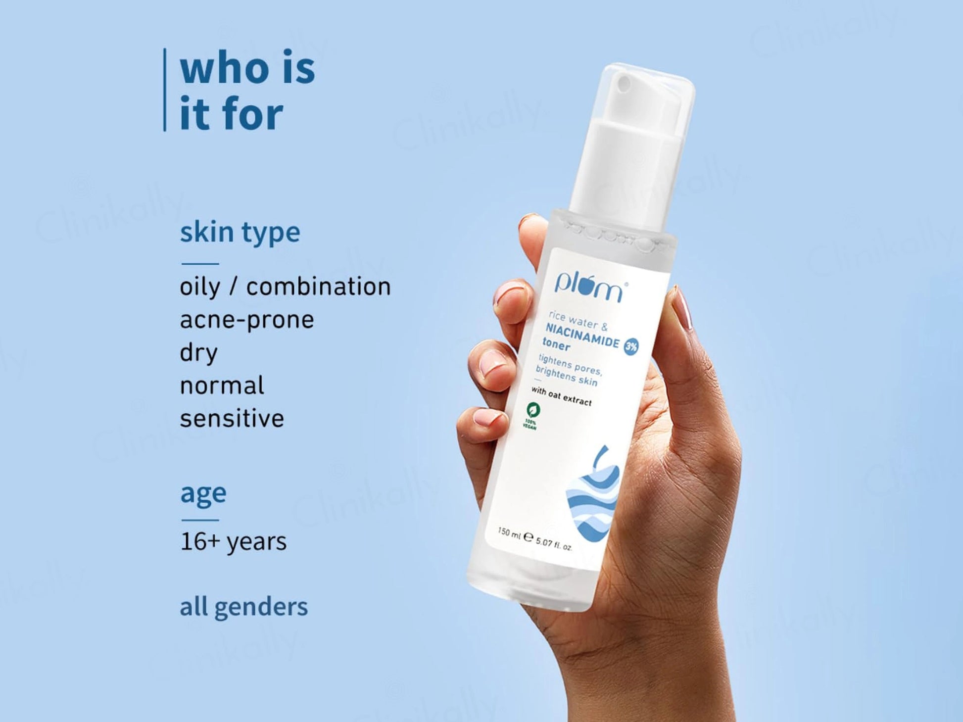 Plum 3 Percent Niacinamide Face Toner With Rice Water and  Oat Extract