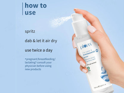 Plum 3 Percent Niacinamide Face Toner With Rice Water and  Oat Extract