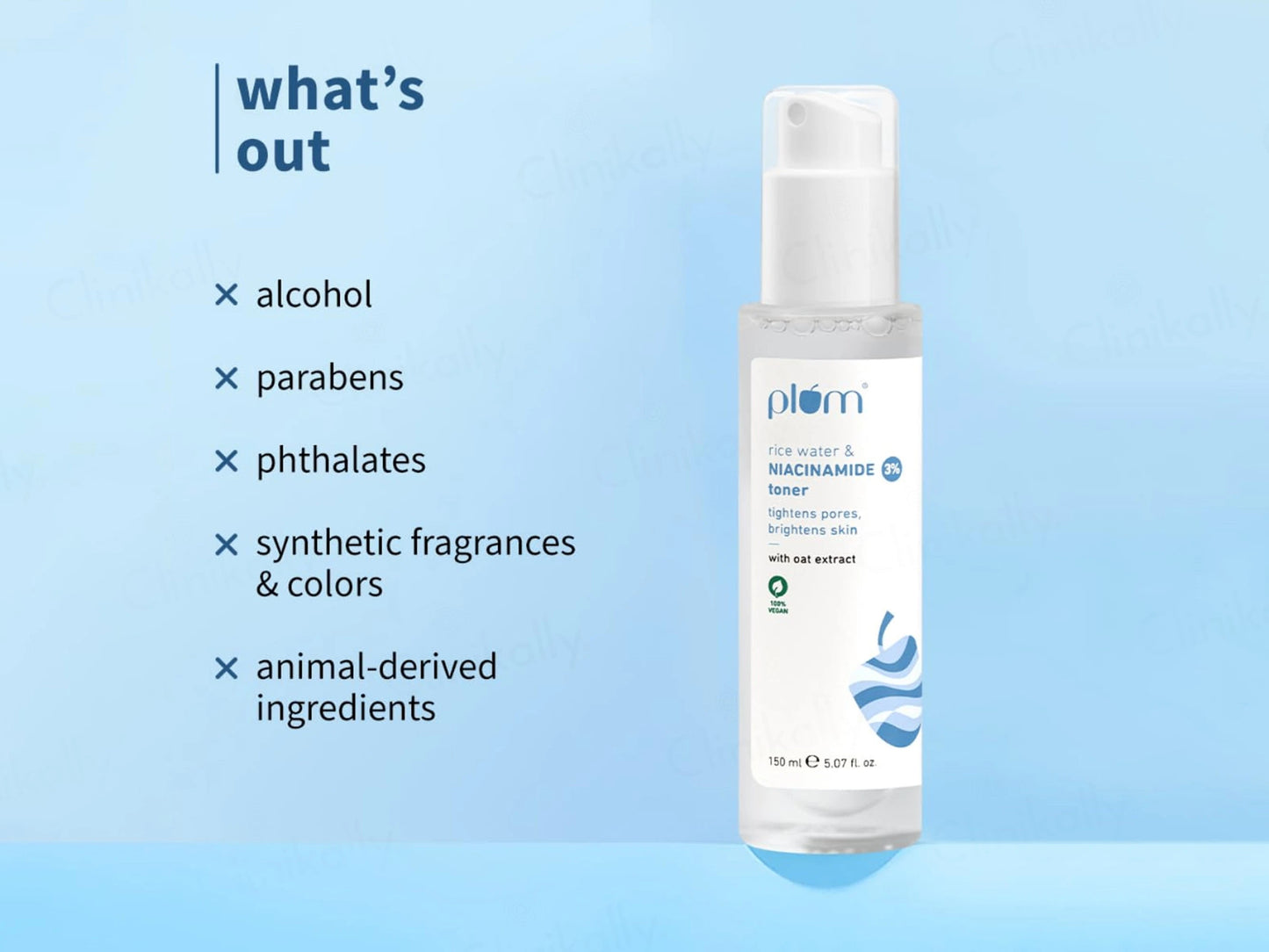 Plum 3 Percent Niacinamide Face Toner With Rice Water and  Oat Extract