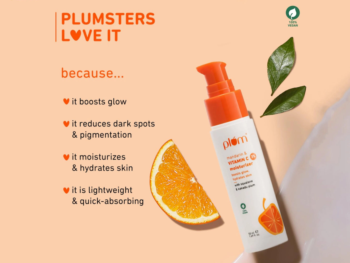 Plum 3 Percent Vitamin C Glow Boost Moisturizer With Mandarin
