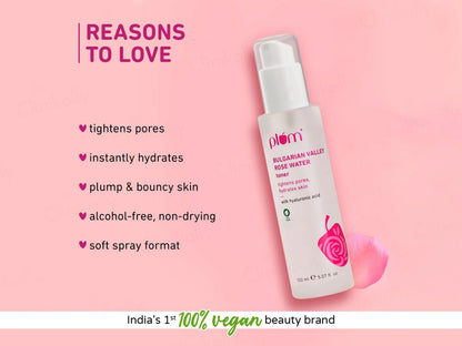 Plum Bulgarian Valley Rose Water Face Toner With Hyaluronic Acid