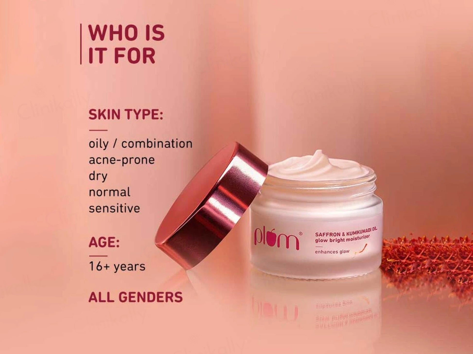 Plum Saffron and  Kumkumadi Oil Glow Bright Moisturizer SPF 35