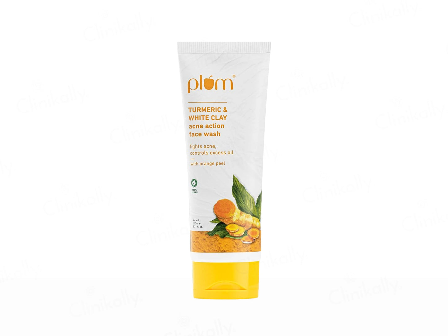 Plum Turmeric and  White Clay Acne Action Face Wash With Orange Peel