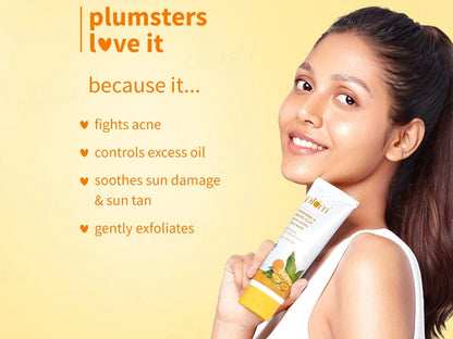 Plum Turmeric and  White Clay Acne Action Face Wash With Orange Peel