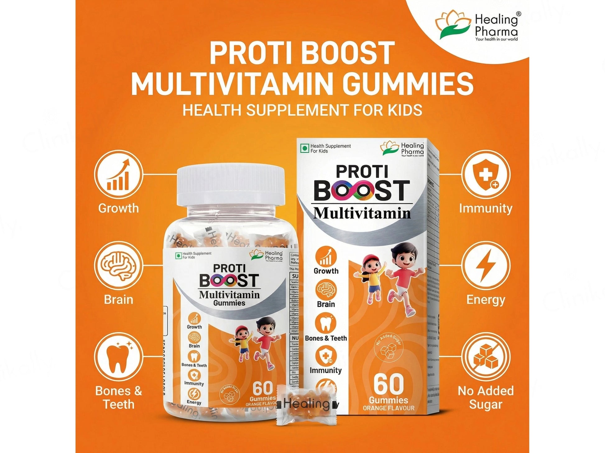 Proti Boost Multivitamin Gummies For Kids - Orange Flavour