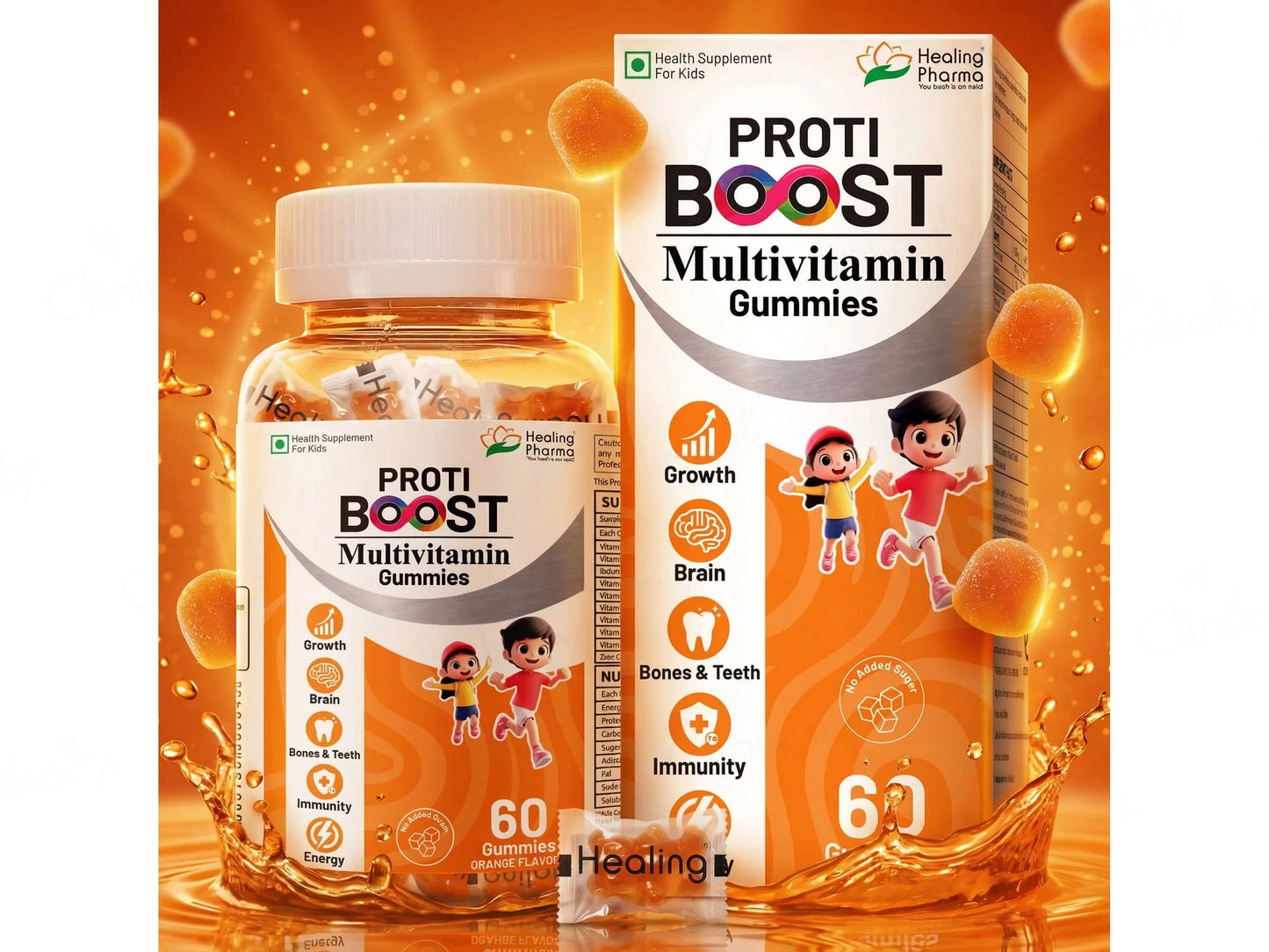 Proti Boost Multivitamin Gummies For Kids - Orange Flavour