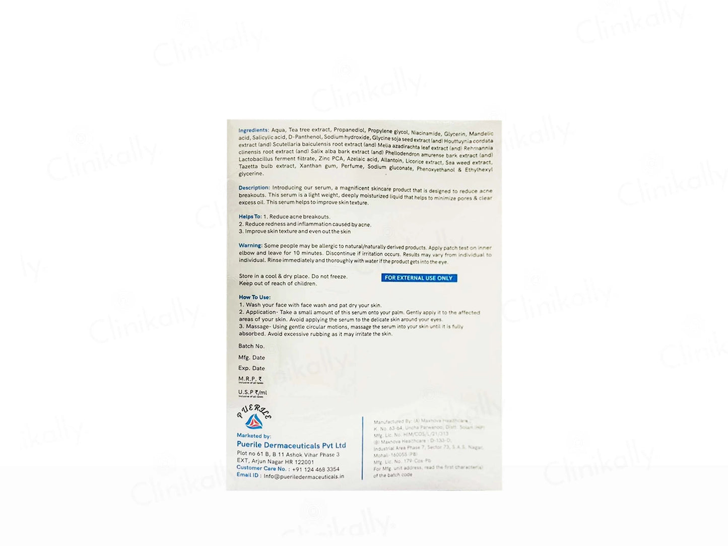Puerile Acne Serum With Niacinamide