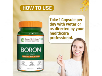 Pure Nutrition 100 Percent Chelated Boron 3mg Veg Capsule