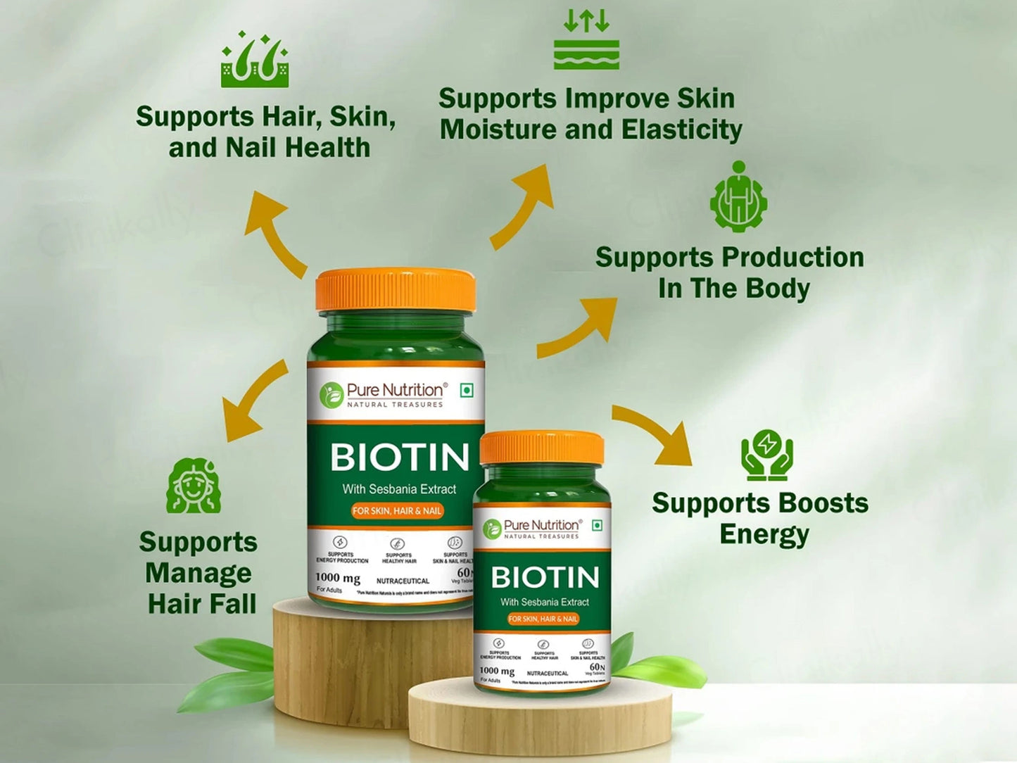 Pure Nutrition Biotin 1000mg With Sesbania Extract Veg Tablet