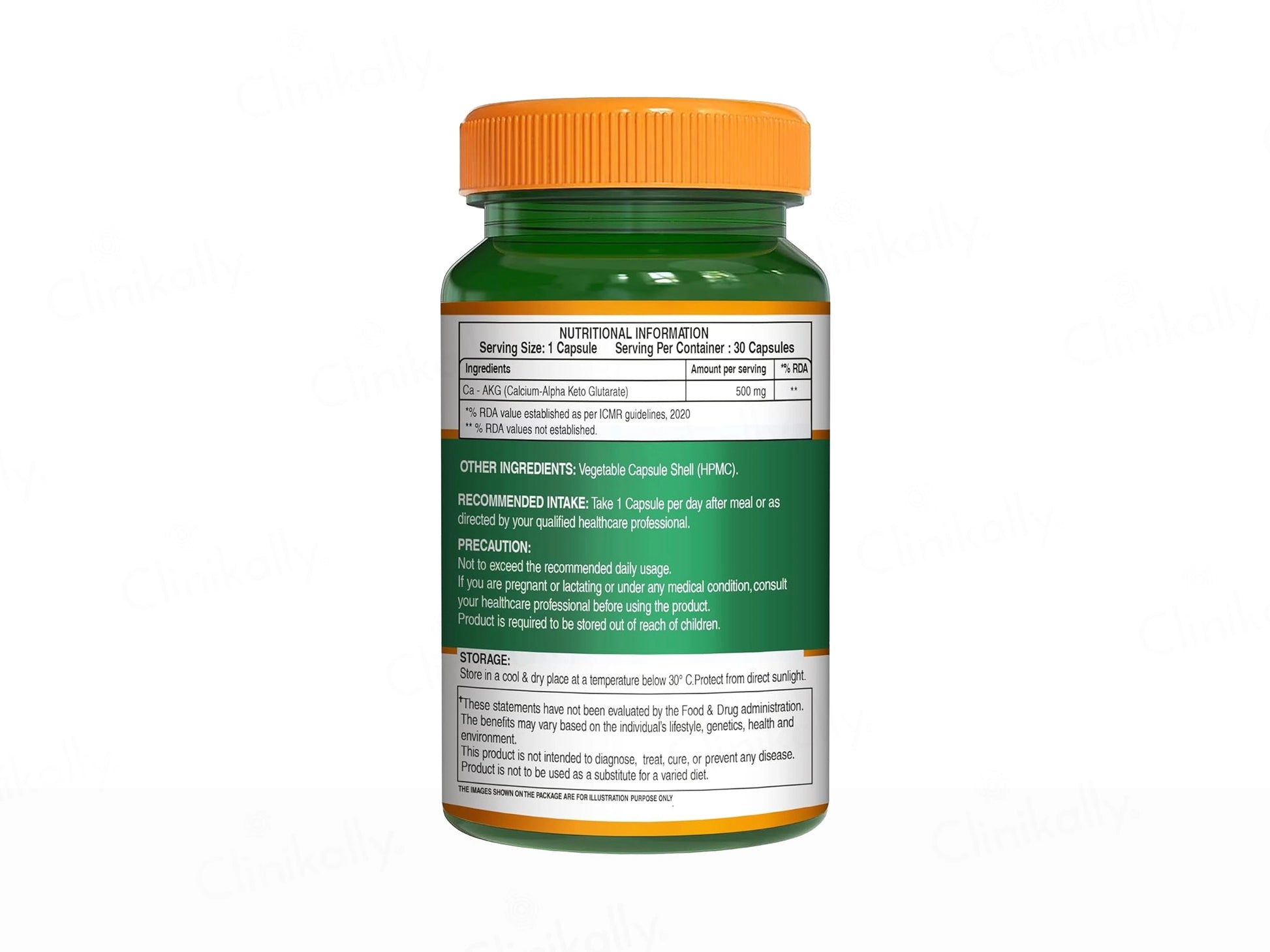 Pure Nutrition Ca-AKG 500mg Veg Capsule