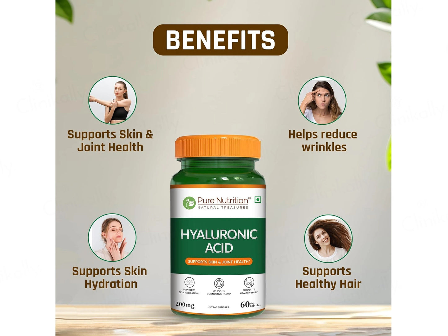Pure Nutrition Hyaluronic Acid 200mg Veg Capsule
