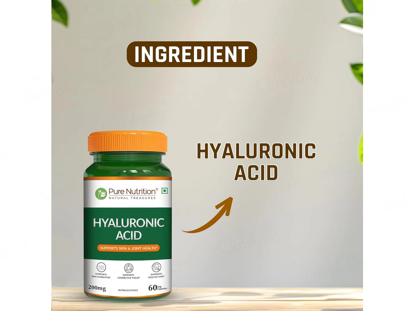 Pure Nutrition Hyaluronic Acid 200mg Veg Capsule