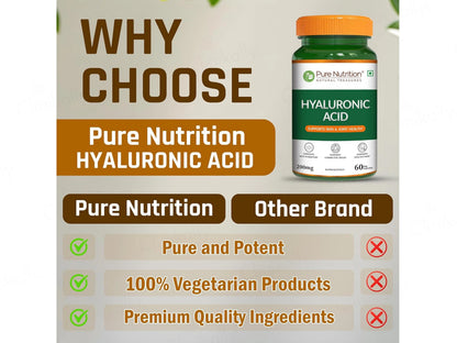 Pure Nutrition Hyaluronic Acid 200mg Veg Capsule