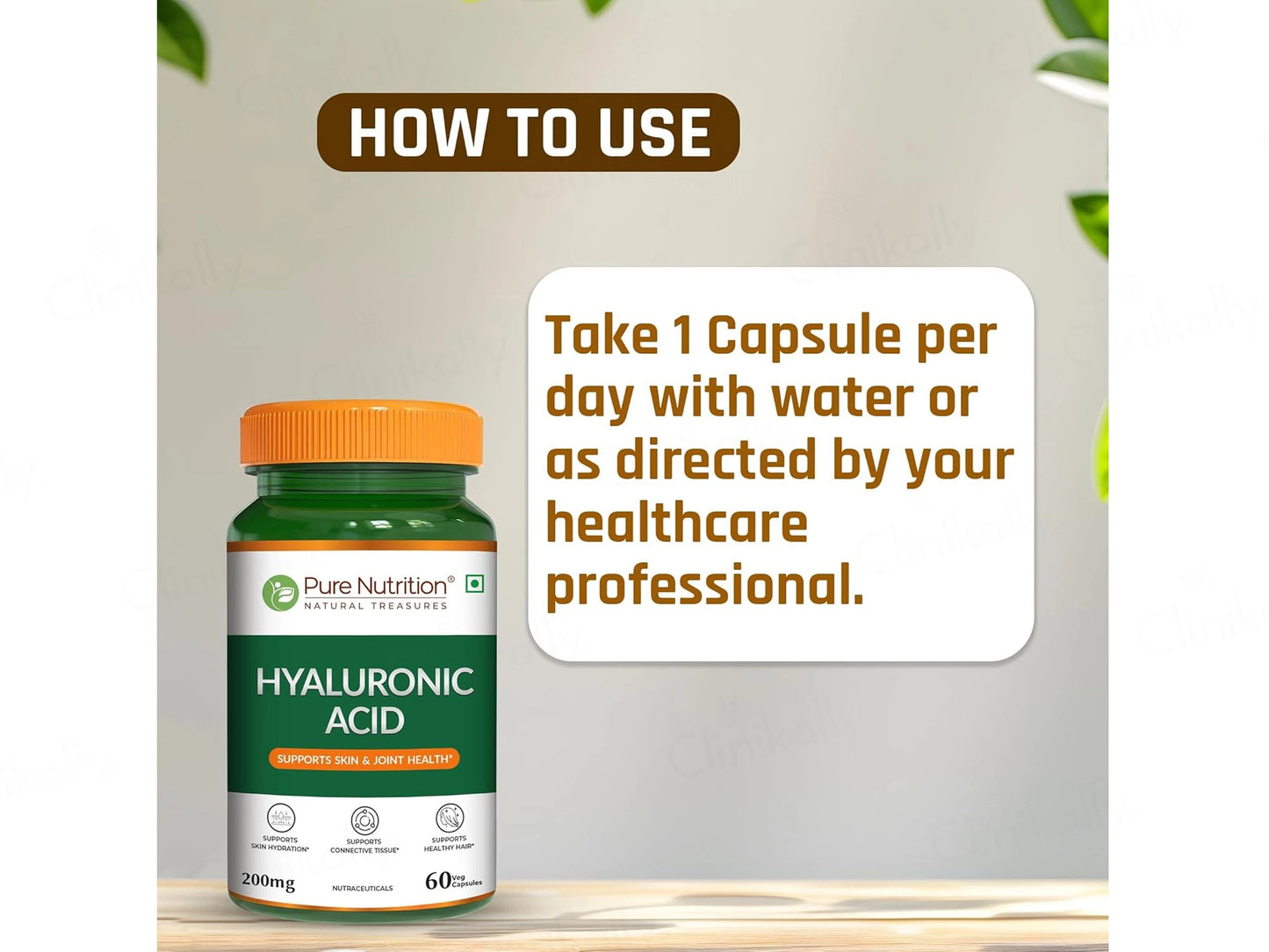 Pure Nutrition Hyaluronic Acid 200mg Veg Capsule