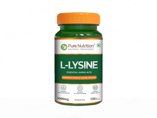 Pure Nutrition L-Lysine 1000mg Veg Capsule