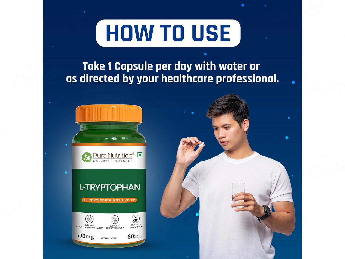 Pure Nutrition L-Tryptophan 500mg Veg Capsule