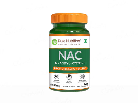 Pure Nutrition NAC N-Acetyl-Cysteine 600mg Veg Capsule