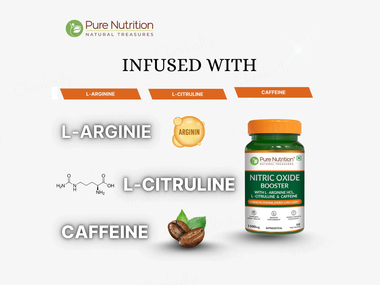 Pure Nutrition Nitric Oxide Booster 1400mg Veg Capsule