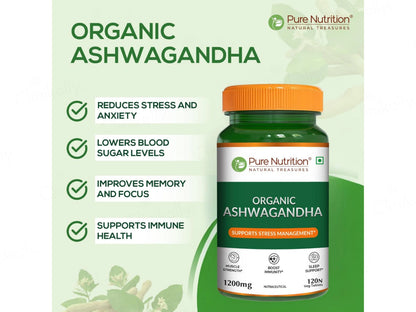 Pure Nutrition Organic Ashwagandha 1200mg Veg Tablet