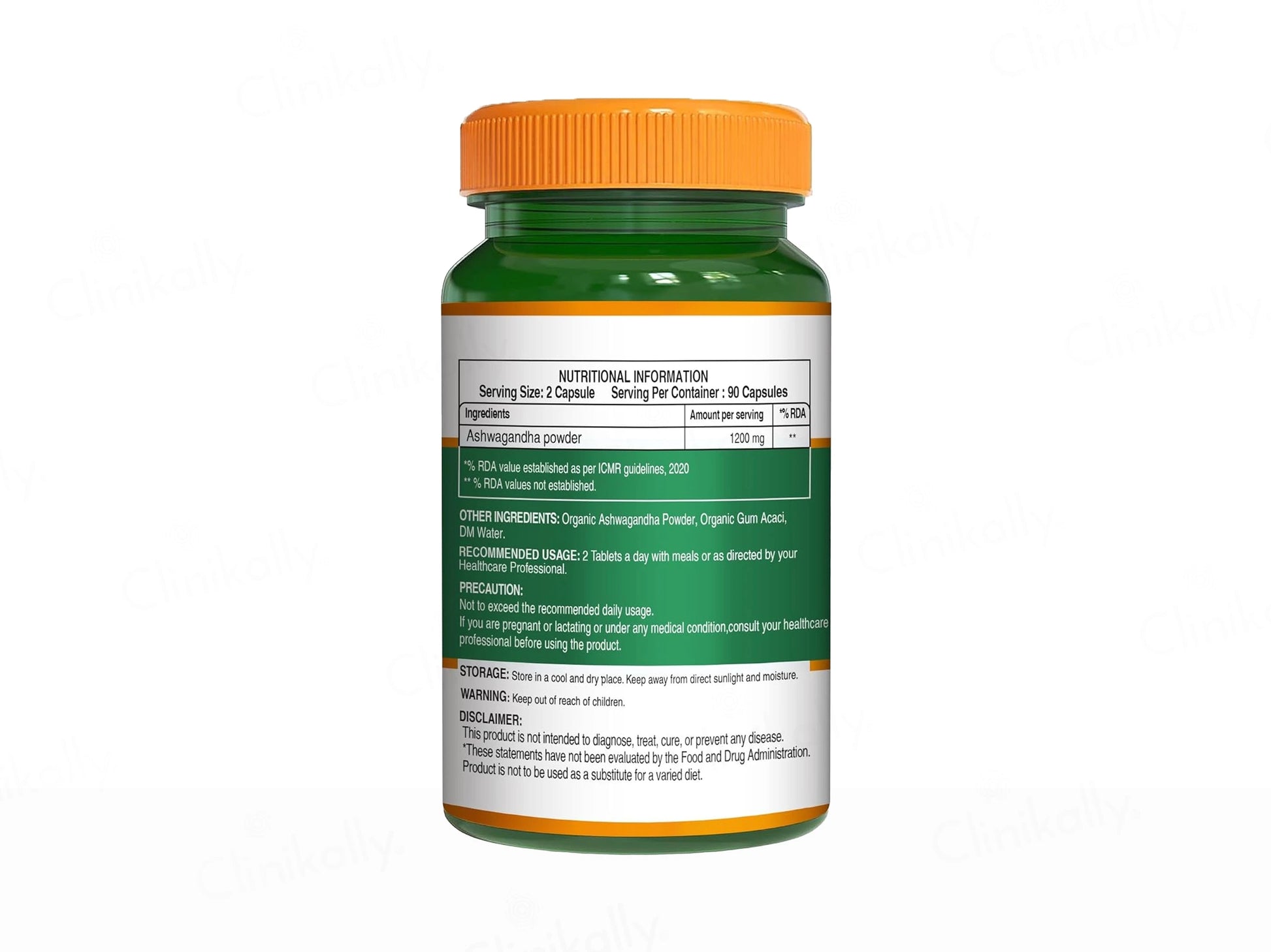 Pure Nutrition Organic Ashwagandha 1200mg Veg Tablet