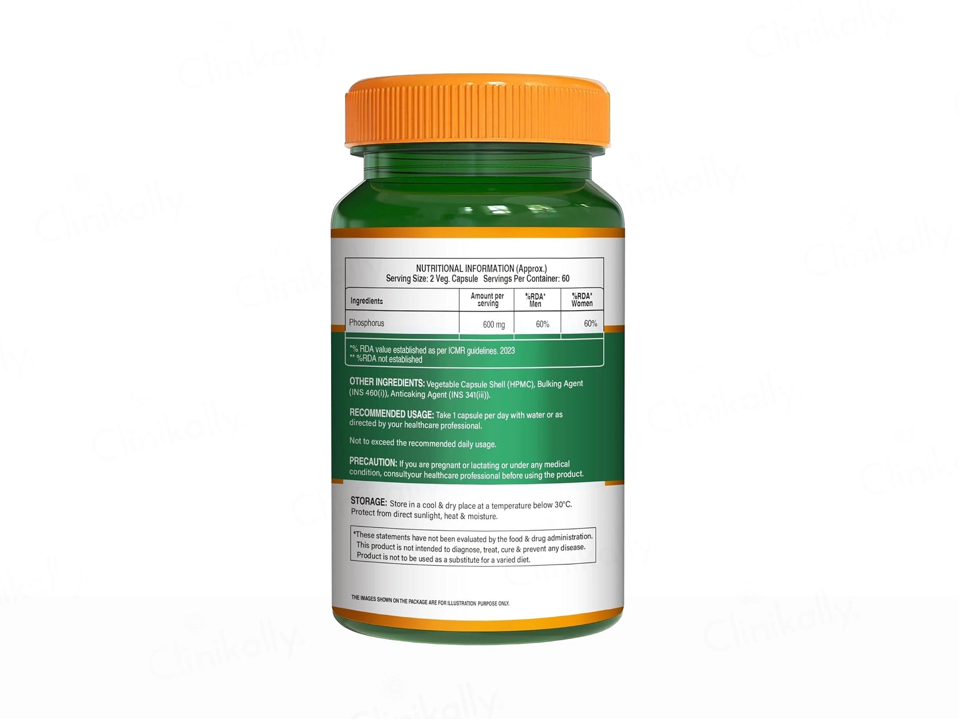 Pure Nutrition Phosphorus 600mg Veg Capsule