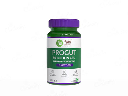 Pure Nutrition Progut 50 Billion CFU Probiotics Veg Capsule
