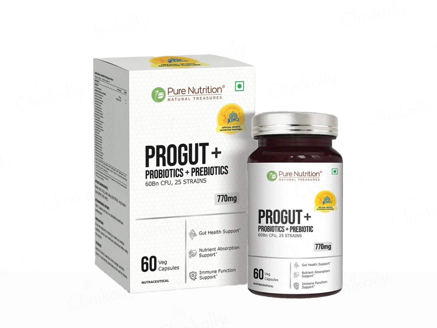 Pure Nutrition Progut Probiotics  Prebiotics 770mg Veg Capsule