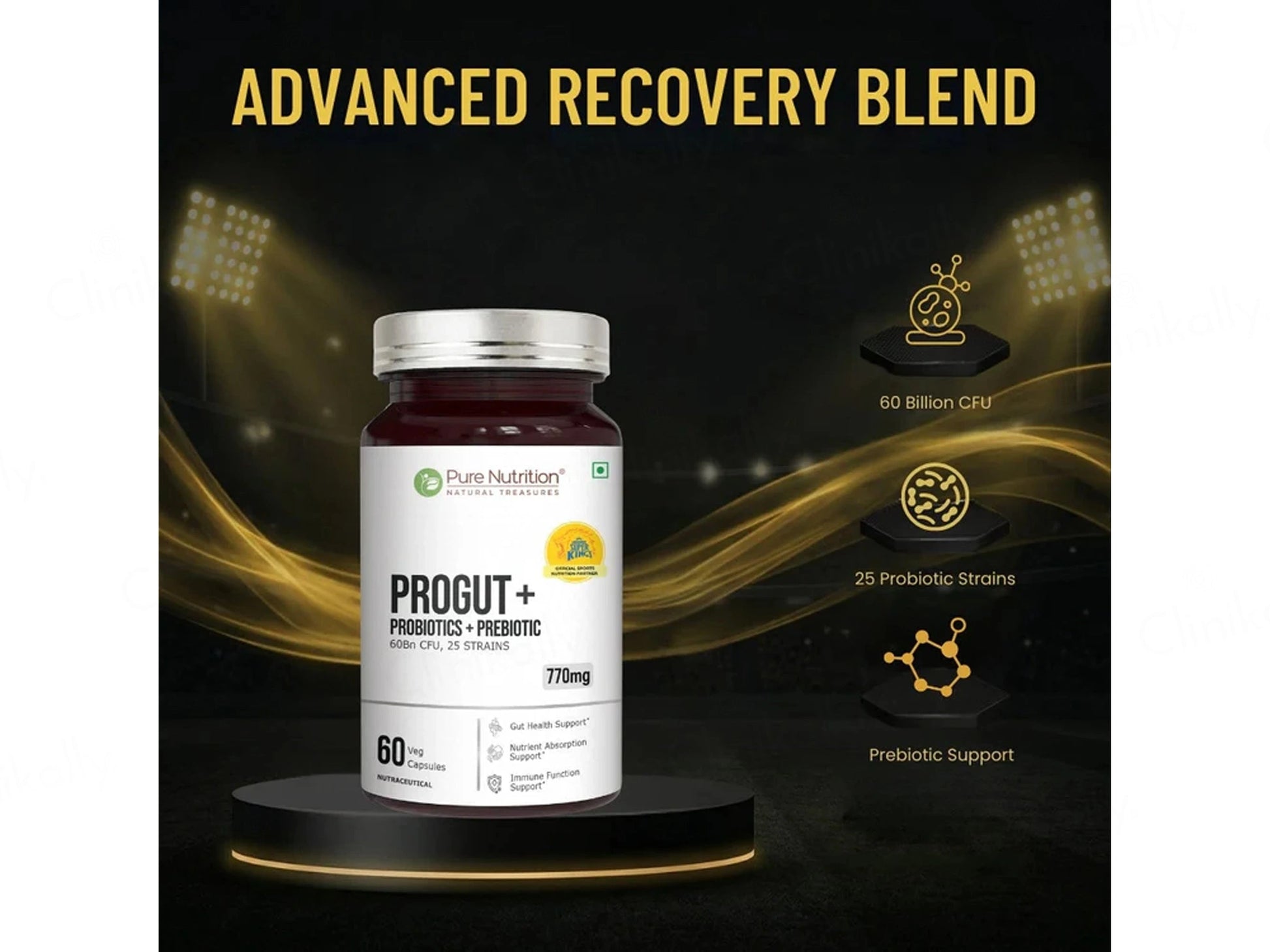Pure Nutrition Progut Probiotics  Prebiotics 770mg Veg Capsule