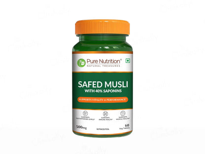 Pure Nutrition Safed Musli 500mg Veg Tablet