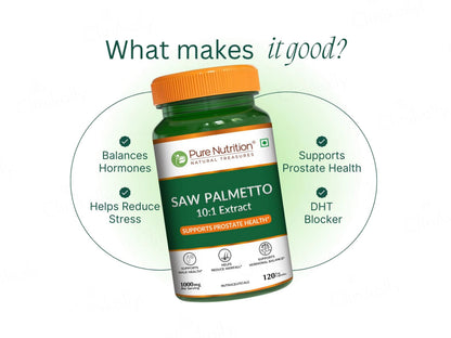 Pure Nutrition Saw Palmetto 1000mg Veg Capsule
