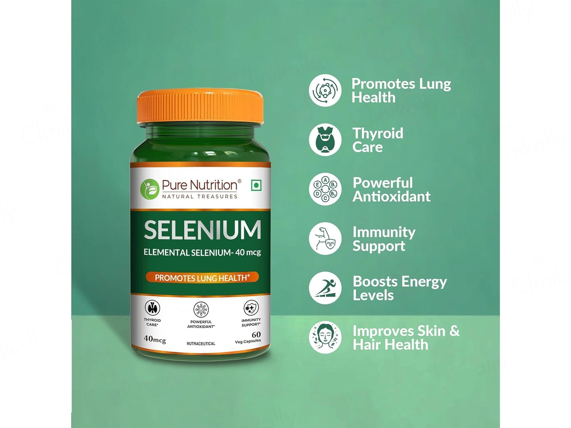 Pure Nutrition Selenium 40mcg Veg Capsule