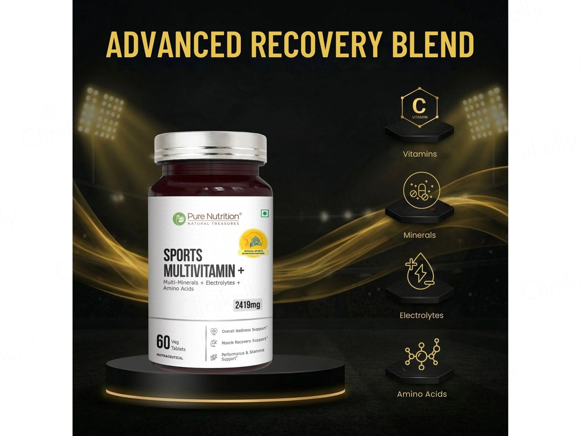 Pure Nutrition Sports Multivitamin 2419mg Nutraceutical Veg Tablet