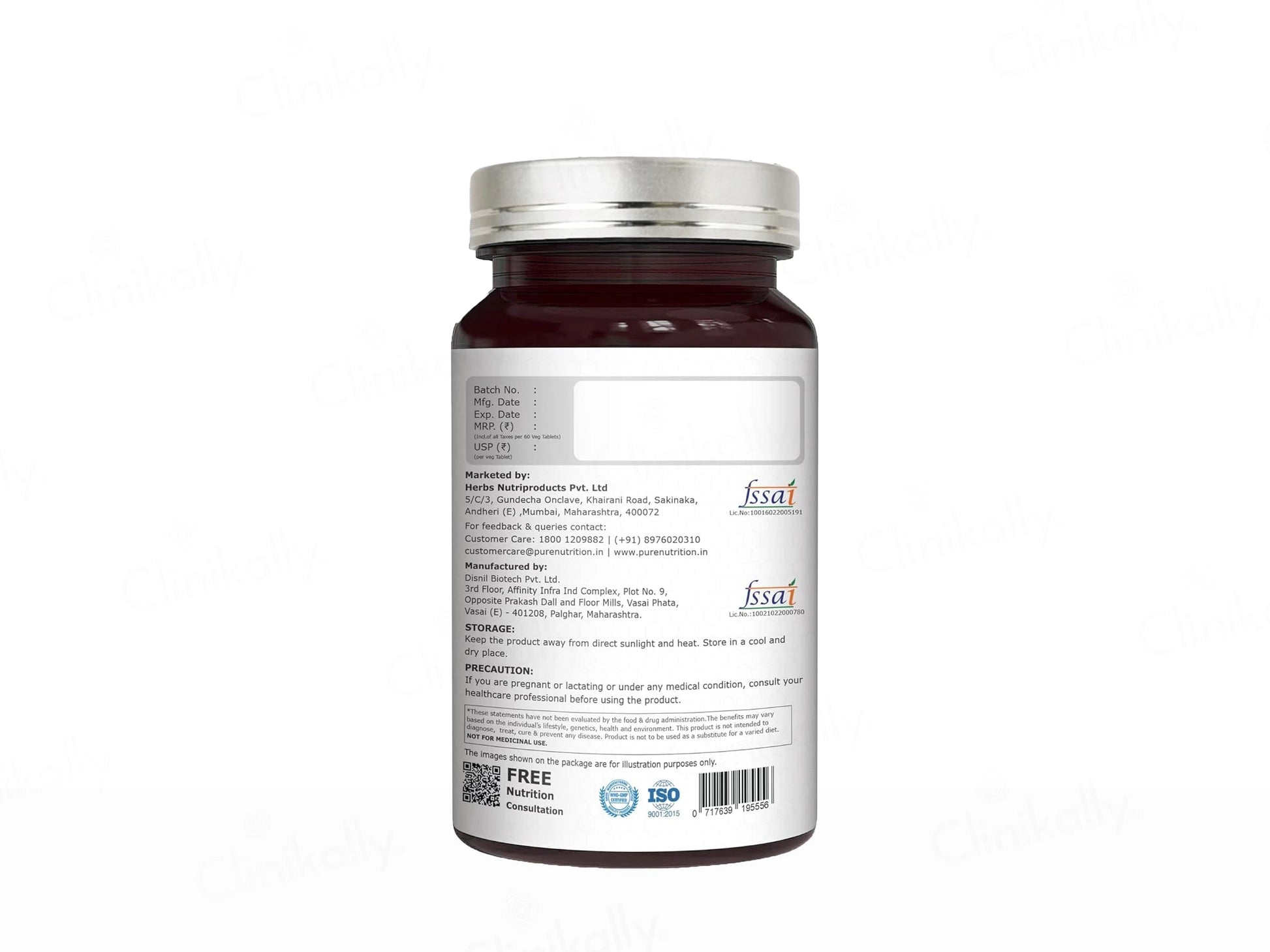 Pure Nutrition Sports Multivitamin 2419mg Nutraceutical Veg Tablet