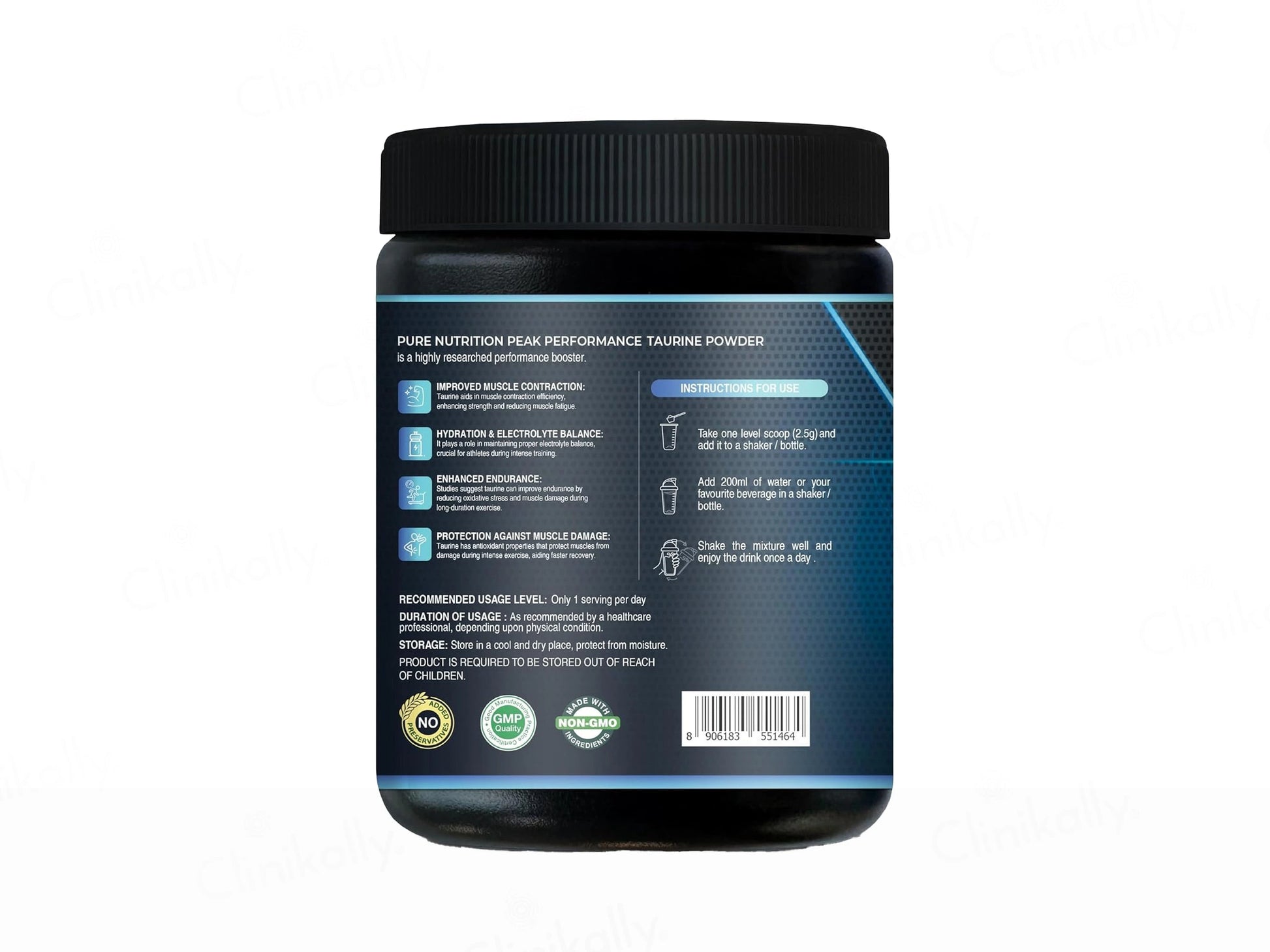 Pure Nutrition Taurine Nutraceutical Powder - Unflavoured