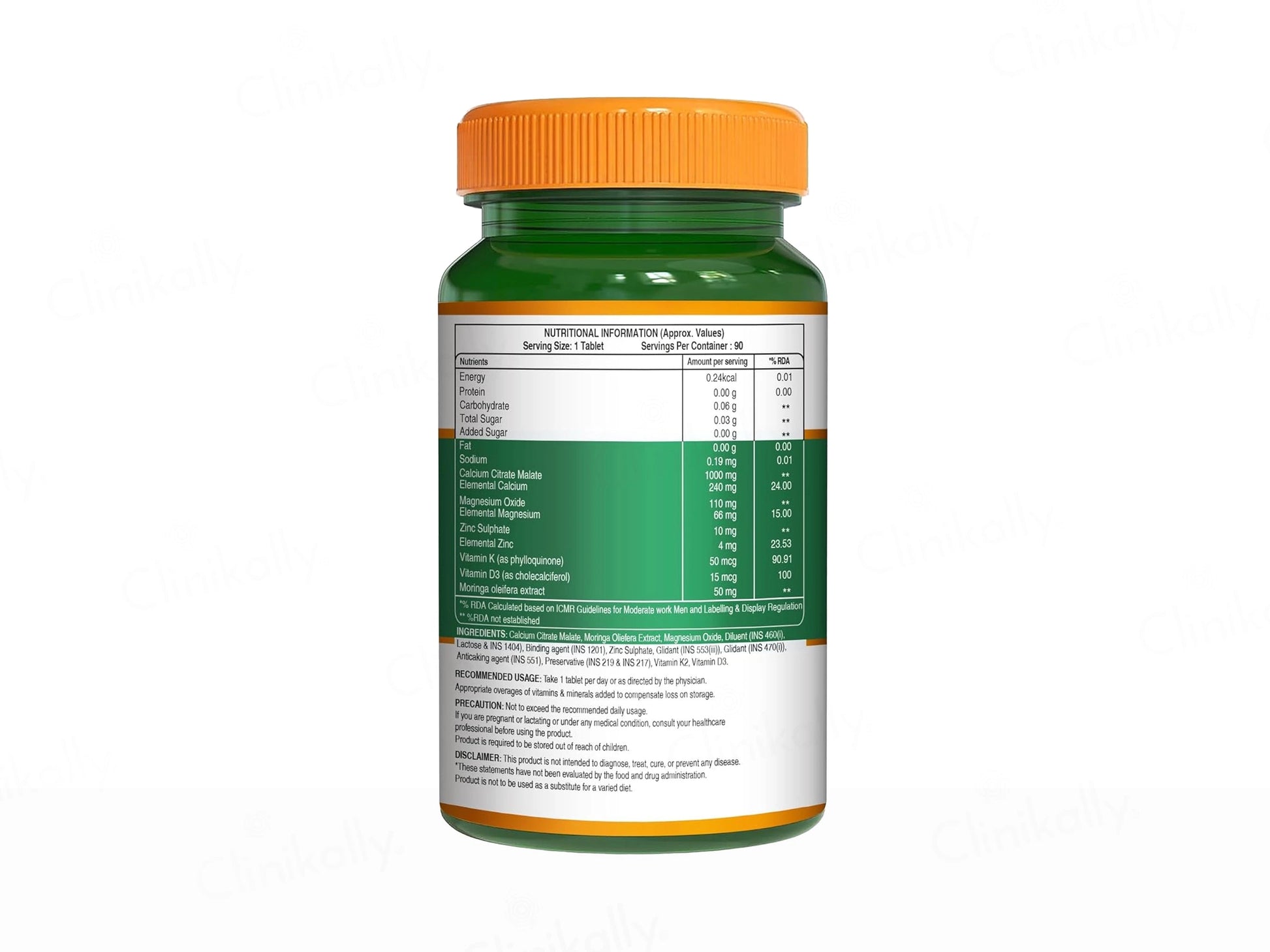 Pure Nutrition Ultra Calcium D3, K2, Zinc and  Magnesium Veg Tablet