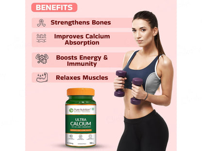 Pure Nutrition Ultra Calcium D3, K2, Zinc and  Magnesium Veg Tablet