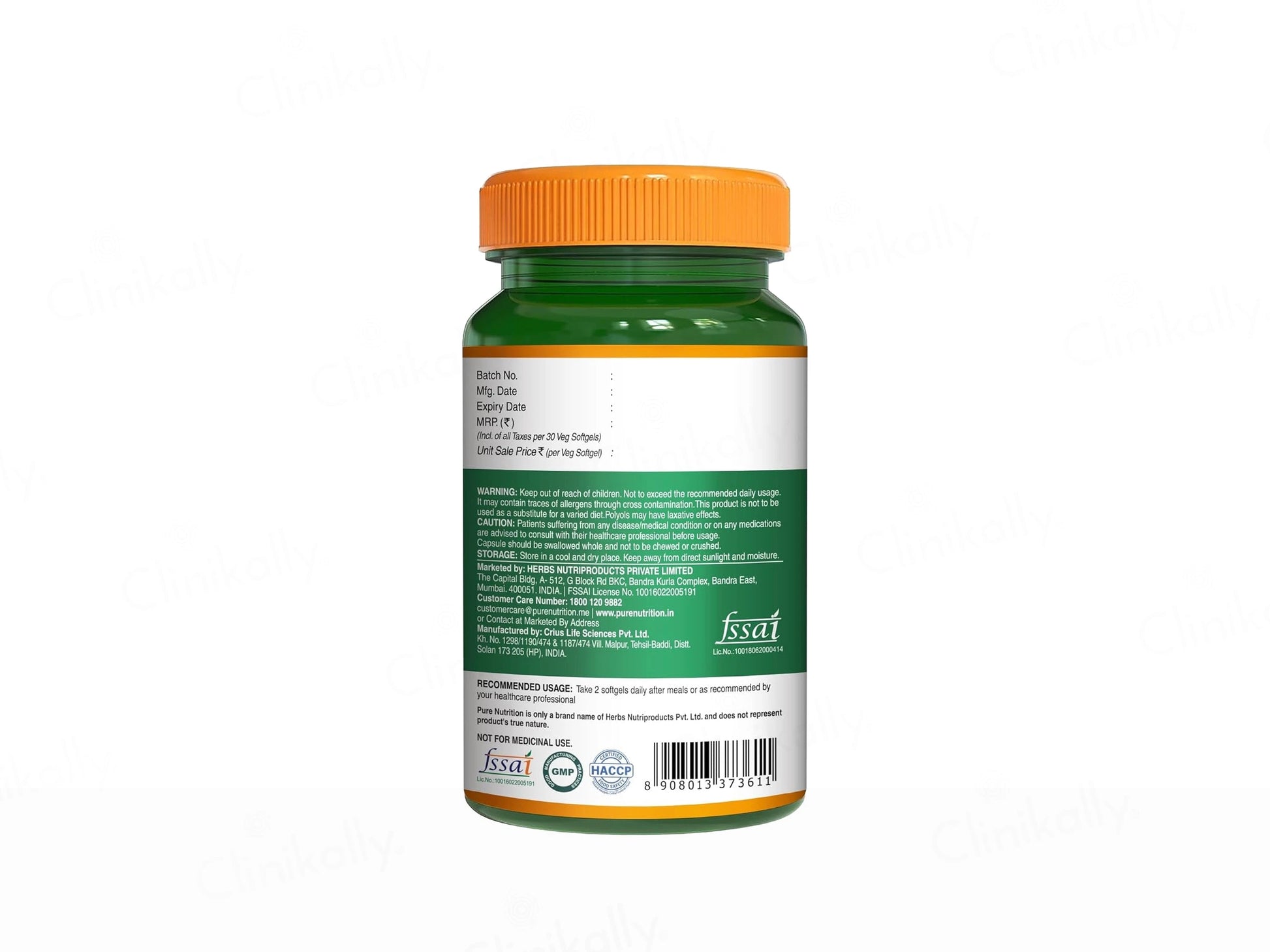 Pure Nutrition Vegan Omega 3-5-6-7-9 Veg Softgel