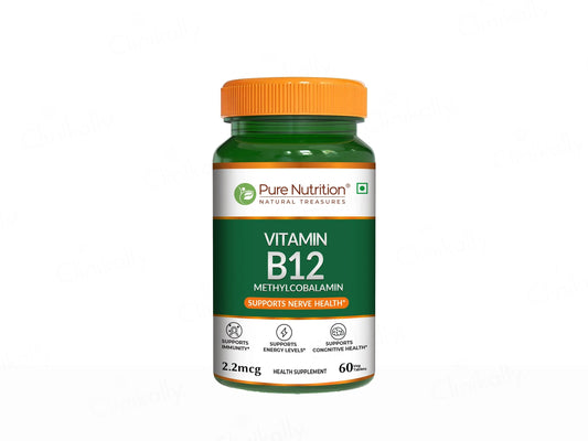 Pure Nutrition Vitamin B12 Methylcobalamin 2.2mcg Veg Tablet