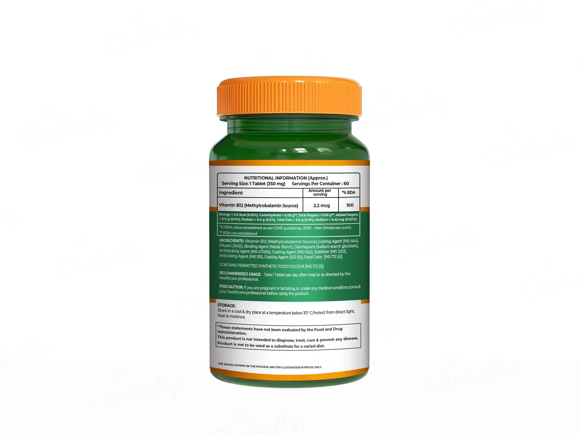 Pure Nutrition Vitamin B12 Methylcobalamin 2.2mcg Veg Tablet