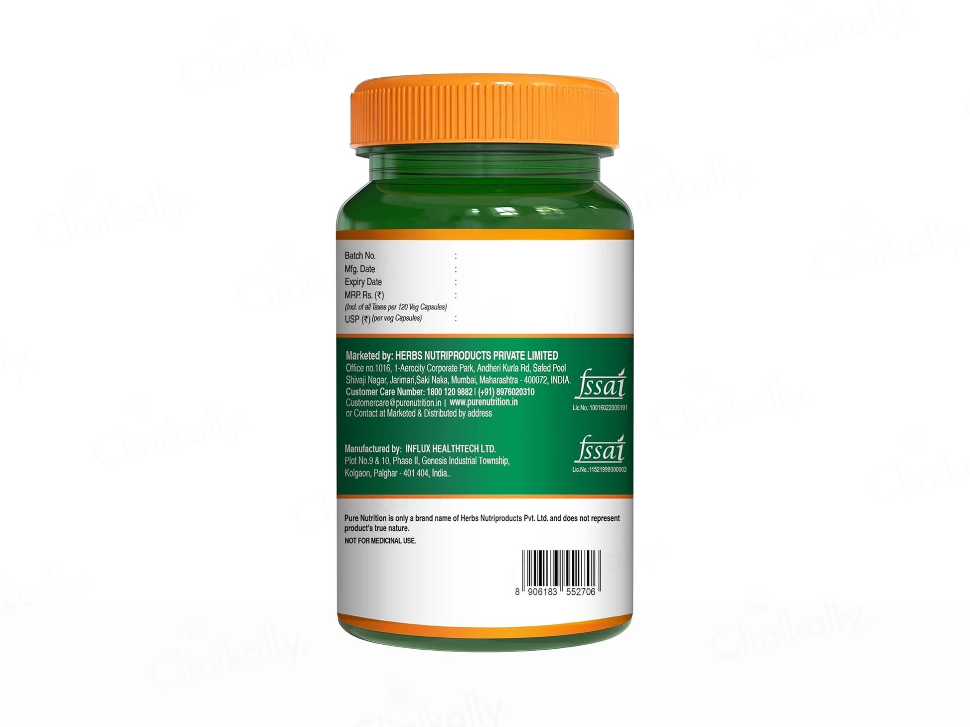Pure Nutrition Vitamin B6 1900mcg Veg Capsule