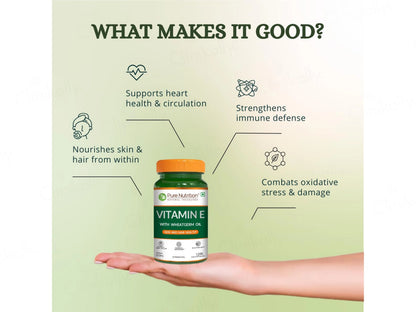 Pure Nutrition Vitamin E With Wheatgerm Oil Liquid Fill Capsule