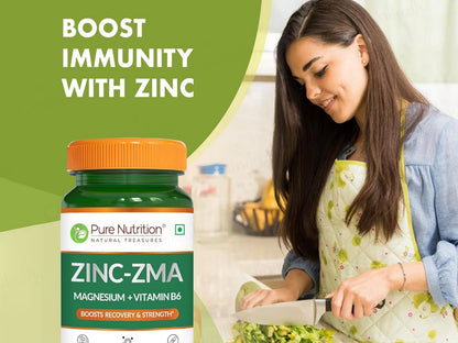 Pure Nutrition Zinc-ZMA, Magnesium  Vitamin B6 Veg Tablet