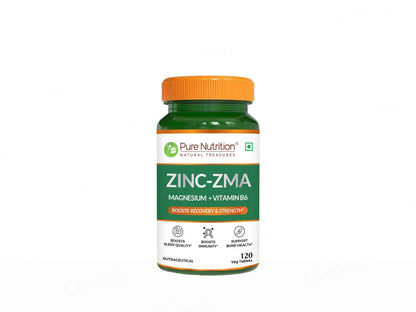 Pure Nutrition Zinc-ZMA, Magnesium  Vitamin B6 Veg Tablet