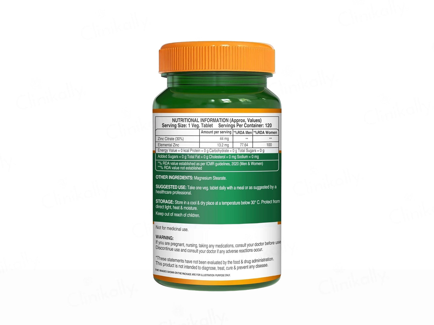 Pure Nutrition Zinc Citrate Plus 44mg Veg Capsule
