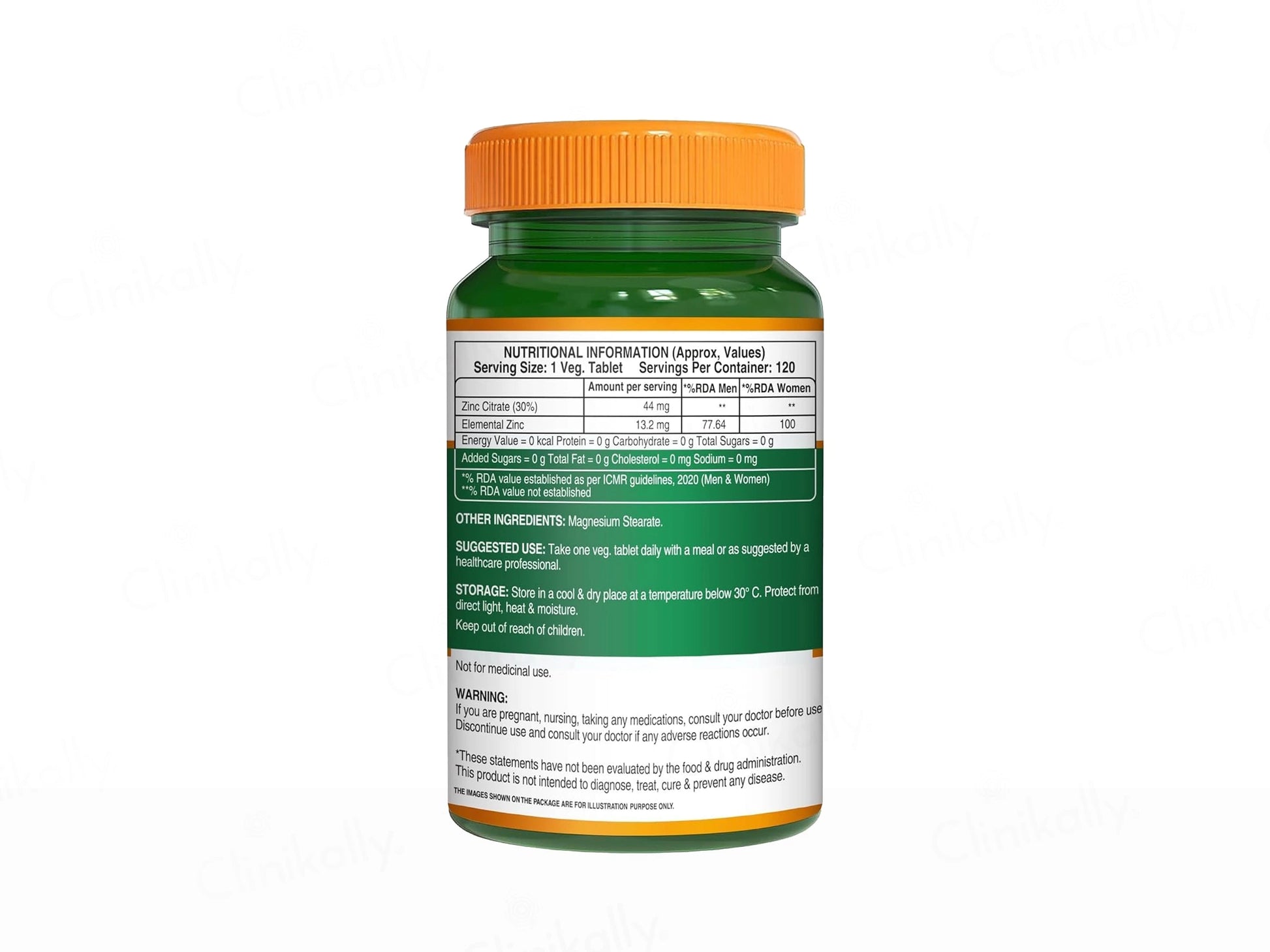 Pure Nutrition Zinc Citrate Plus 44mg Veg Capsule