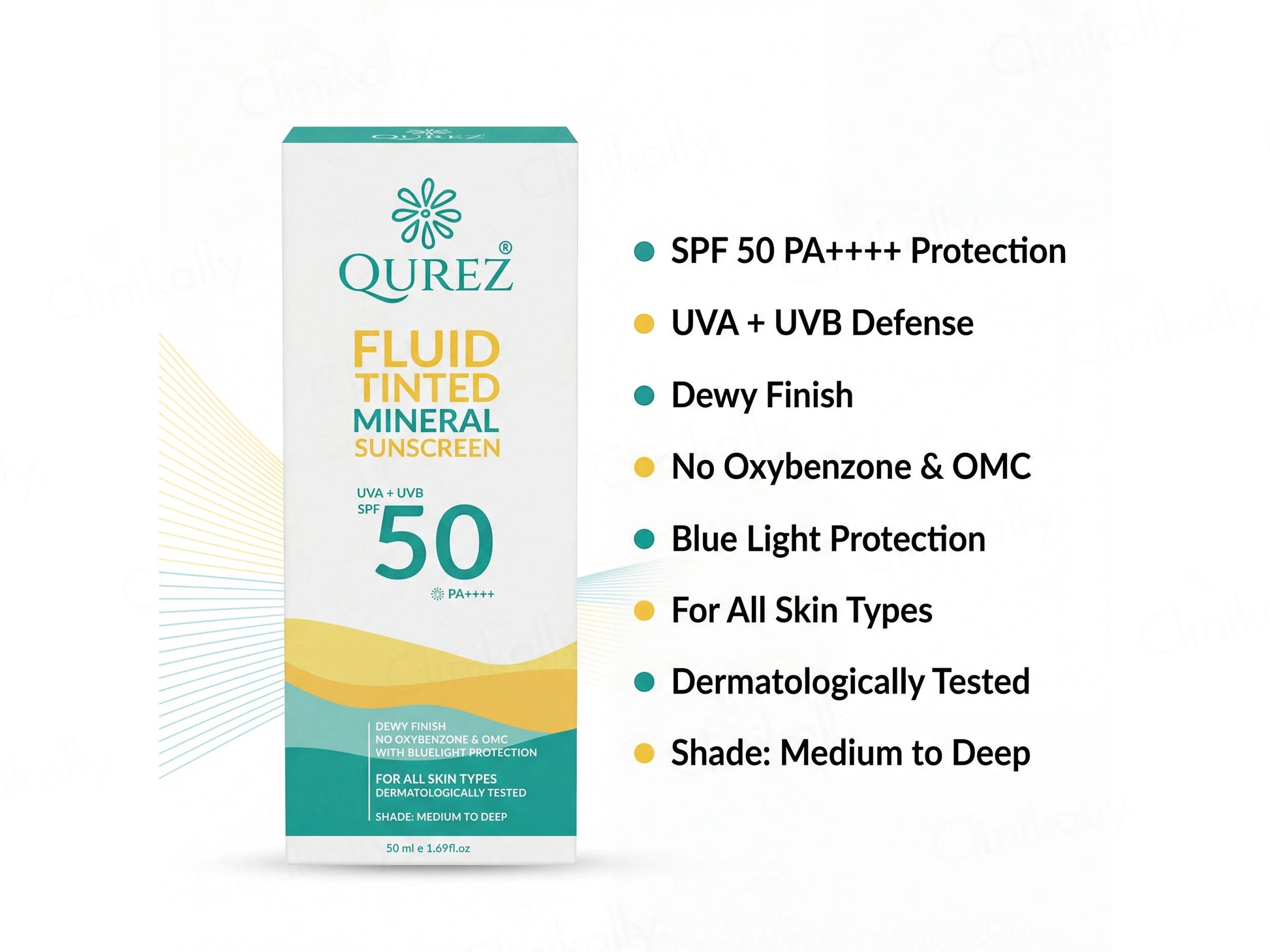 Qurez Fluid Tinted Mineral Sunscreen SPF 50 PA Medium To Deep