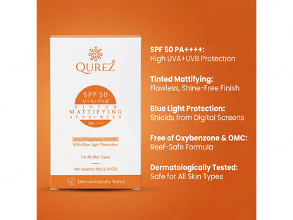 Qurez Tinted Mattifying Sunscreen SPF 50 PA