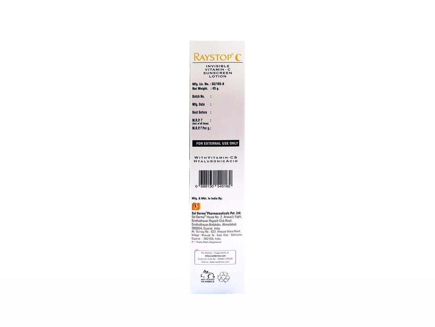 Raystop C Invisible Vitamin-C Sunscreen Lotion SPF 50 PA